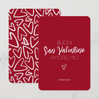 Feliz tarjeta de San Valentín en rojo - italiano