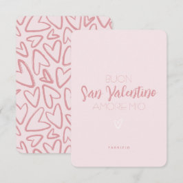 Feliz tarjeta de San Valentín en rosa - italiano