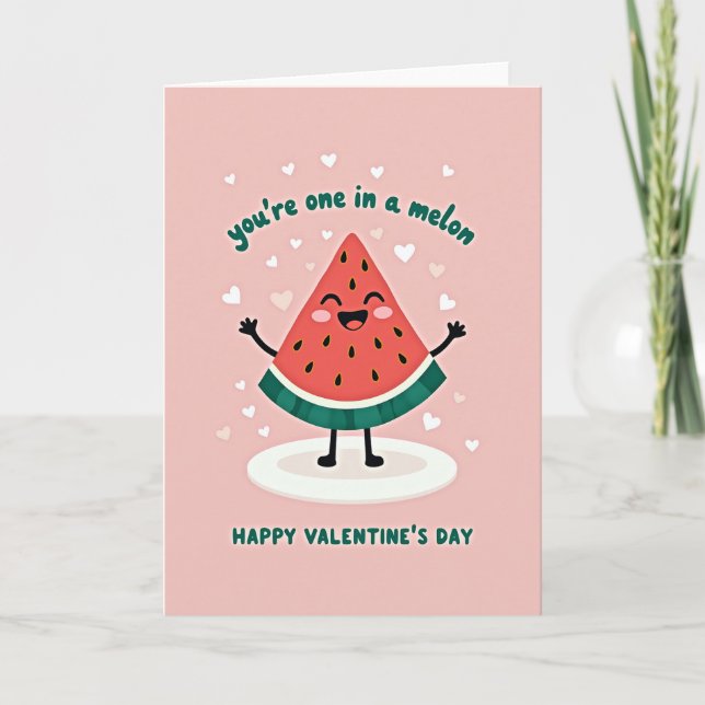 Feliz tarjeta de San Valentín One In A Melon (Anverso)