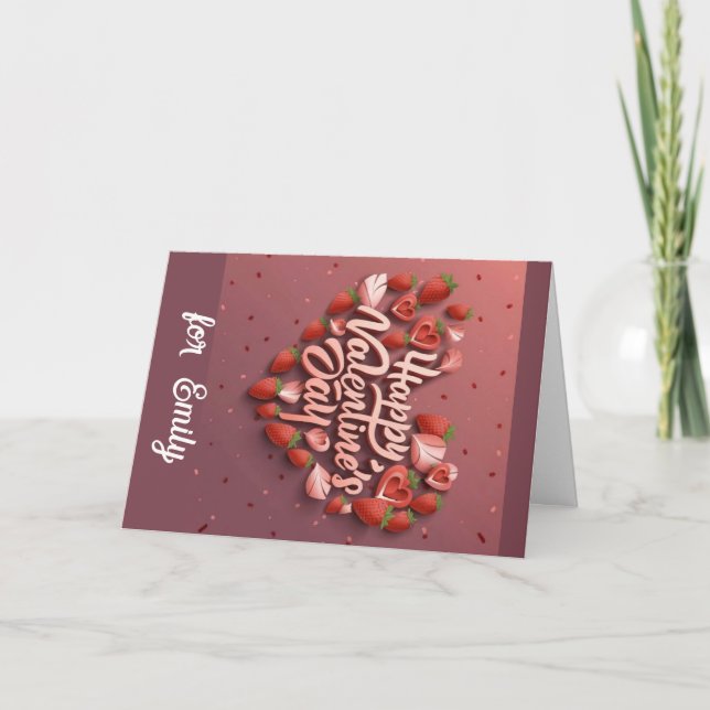 Feliz tarjeta de San Valentín tarjeta rosa de amor (Anverso)