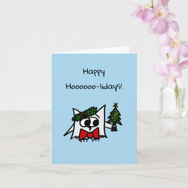 Feliz tarjeta de vacaciones con árbol de Navidad y (Orquídea)