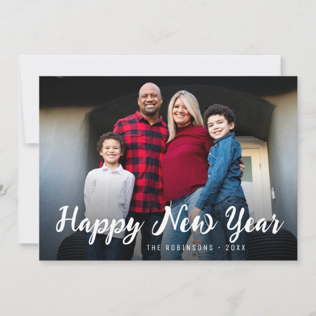 feliz tarjeta de vacaciones para familias de Año N (Anverso)