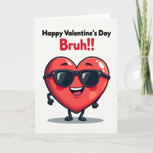 Feliz tarjeta del corazón de Bruh en San Valentín