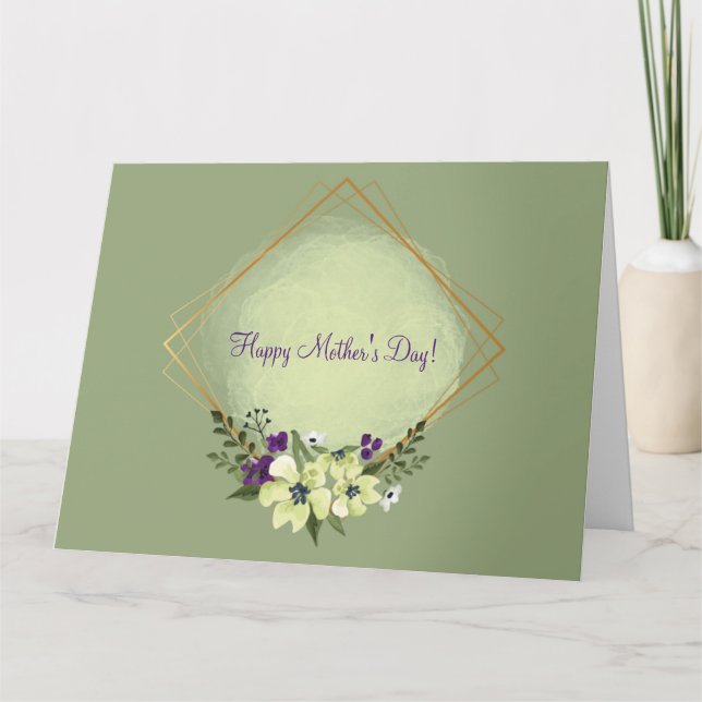 FELIZ TARJETA DEL DÍA DE LA MADRE (OLIVE) (Anverso)