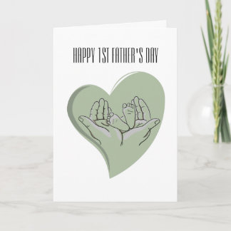 Feliz tarjeta del primer día del padre para nuevo