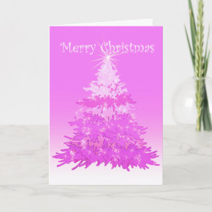 Feliz tarjeta del rosa del árbol de navidad