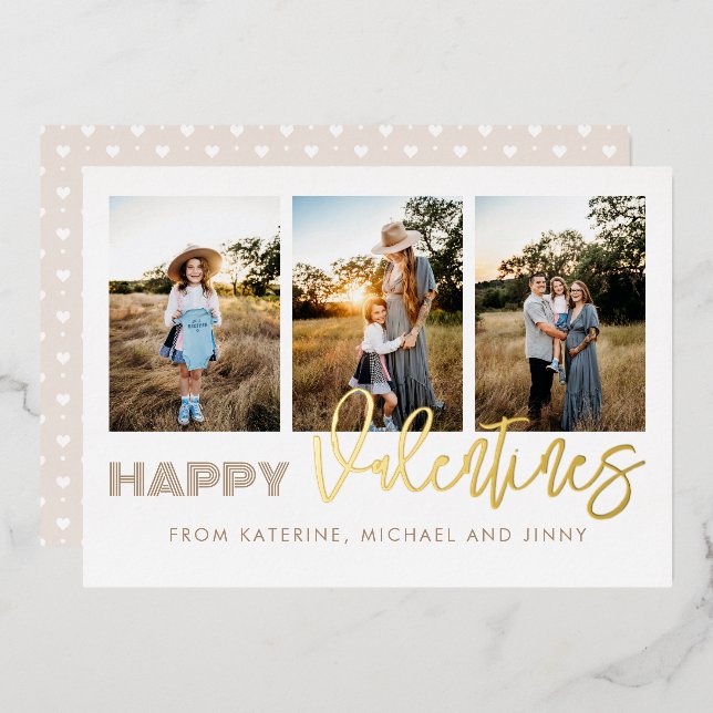 Feliz tarjeta familiar de Collage de fotos Valenti (Anverso/Reverso)