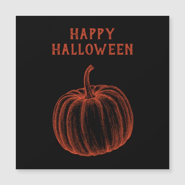 Feliz tarjeta magnética de calabaza de Halloween (Anverso)