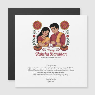 Feliz Tarjeta Magnética Raksha Bandhan