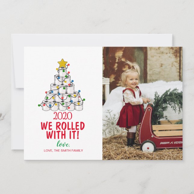 Feliz tarjeta navideña de fotos. (Anverso)