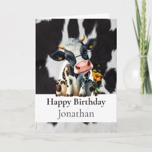 FELIZ TARJETA OCULTA DE LA VACA DE DIARIO DE CUMPL