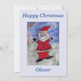 Feliz tarjeta plana de Navidad de Santa