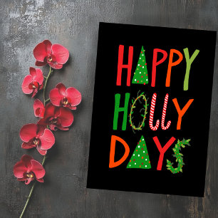 FELIZ Tarjeta plana de Navidades navideños navideñ