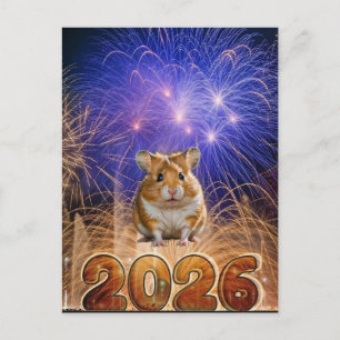 Feliz tarjeta postal de año nuevo de Hammie