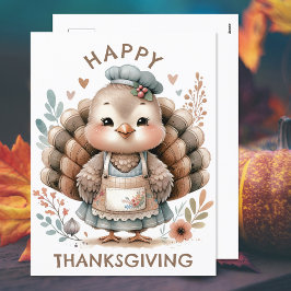 Feliz Tarjeta Postal Floral de Acción de Gracias P