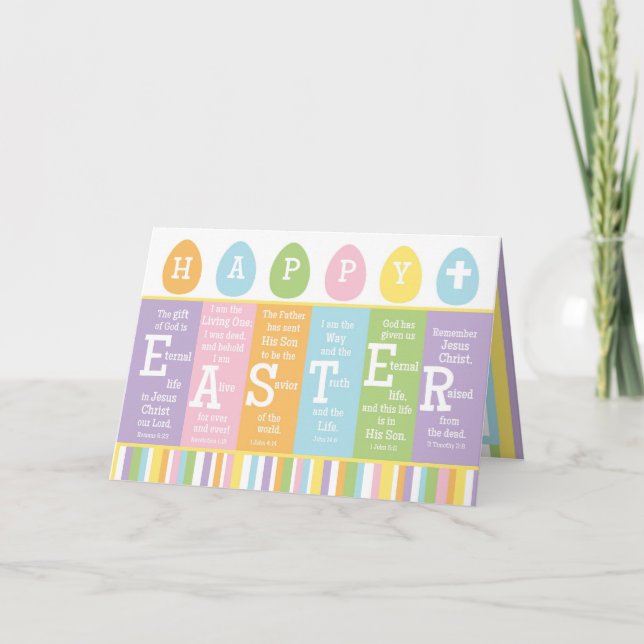 ¡Feliz tarjeta verse de la Biblia de Pascua-Person (Anverso)