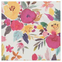 FELIZ Tela de acuarela floral colorida