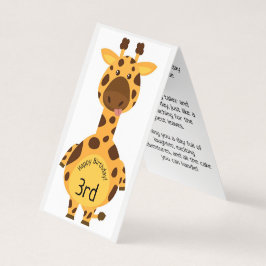 Feliz tercer cumpleaños - Tarjeta para niños