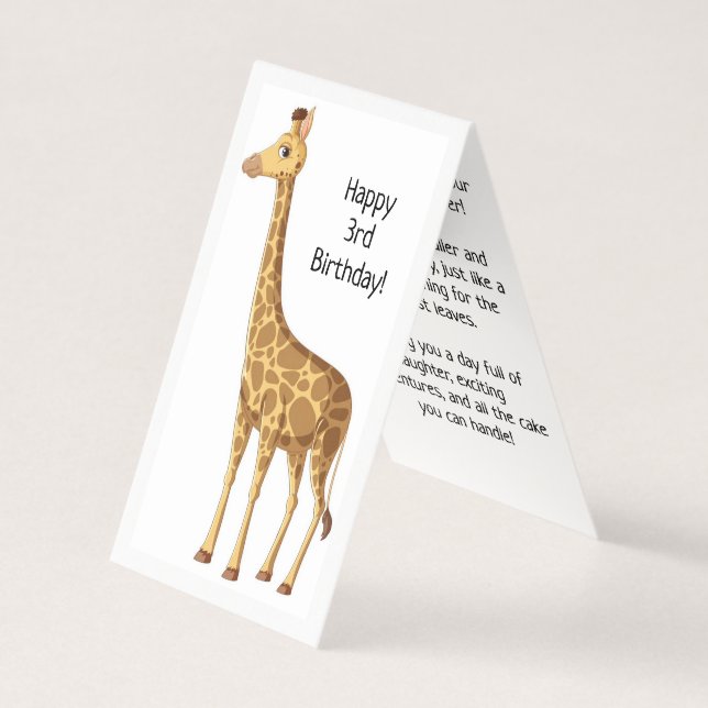 Feliz tercer cumpleaños - Tarjeta para niños (Anverso)