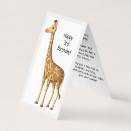 Feliz tercer cumpleaños - Tarjeta para niños