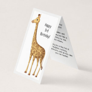 Feliz tercer cumpleaños - Tarjeta para niños