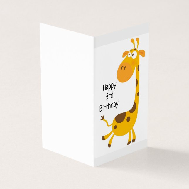 Feliz tercer cumpleaños - Tarjeta para niños (Exterior)