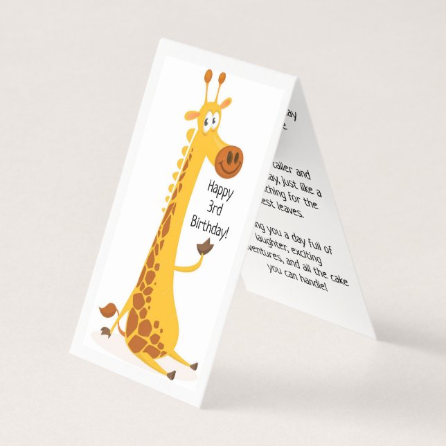 Feliz tercer cumpleaños - Tarjeta para niños (Anverso)