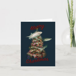 Feliz Tiburón Navidad Tiburones alrededor del árbo