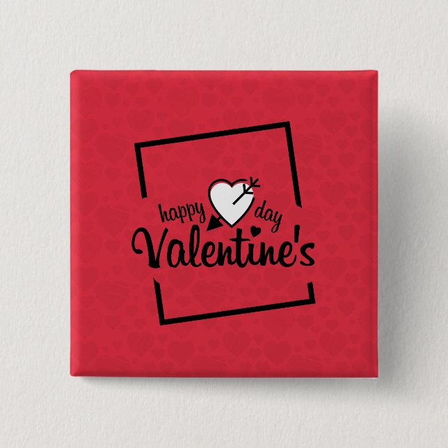 Feliz tipografía de San Valentín | Botón Pin (Anverso)