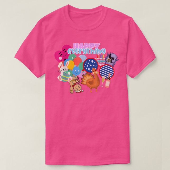 Feliz todo, camiseta de celebración de feriados (Diseño del anverso)