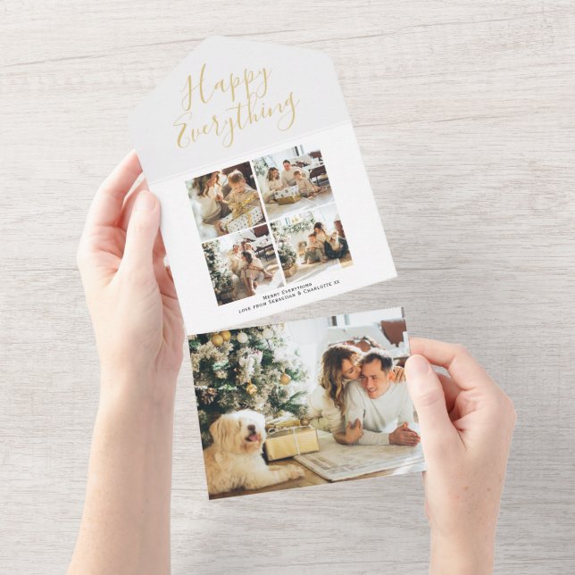 Feliz Todo Collage de fotos Tarjeta de Navidades (desgarro)