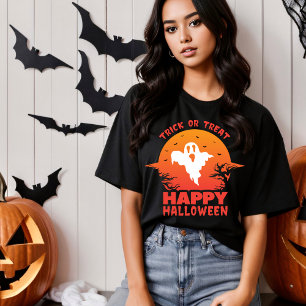 Feliz truco de Halloween o trata camisetas