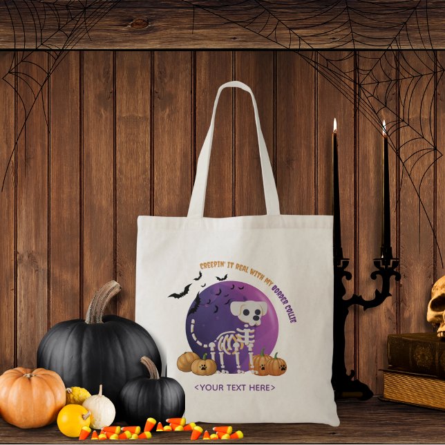 Feliz truco de Halloween o trata la bolsa ToteCand (Trick or Treat OR show up to the Halloween party in style. Represent your favorite dog breed!!)
