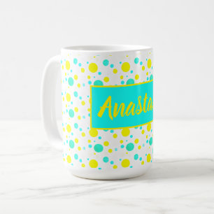 Feliz Vibes Anastasia Añade tu nombre Taza de café
