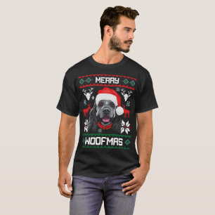 Feliz Woofmas camiseta del navidad de cocker