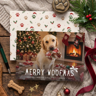 Feliz Woofmas Perro Foto Divertida Navidad