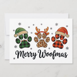 Feliz Woofmas Perro Pata Navidad Luces Divertidas 