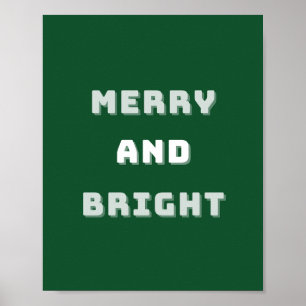 Feliz y brillante, arte verde Navidad, feriado