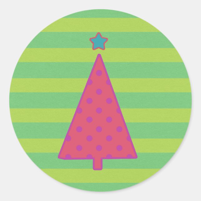 Feliz y brillante, pegatina navideña para sobres (Anverso)