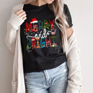 Feliz Y Brillante, Regalo Para Camisa De Navidades