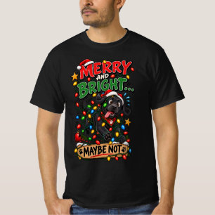 Feliz y Brillante Tal Vez No Camiseta de Navidad d