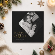 Feliz y casado diamante foto Navidad recién casado