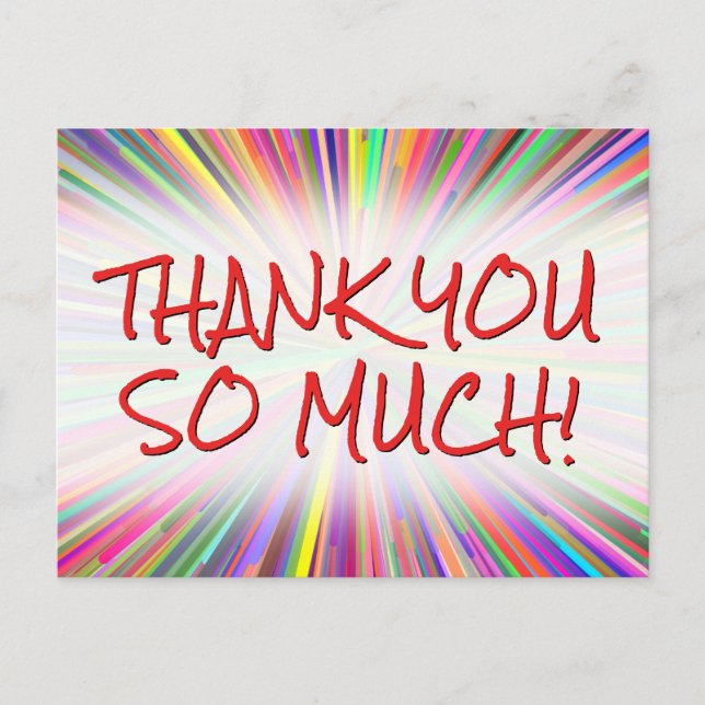 Feliz y divertido "¡MUCHAS GRACIAS!" Postal (Anverso)