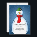Feliz y feliz hombre de nieve<br><div class="desc">El alegre muñeco de nieve con un gorra verde y una bufanda roja está listo para los Navidades.</div>