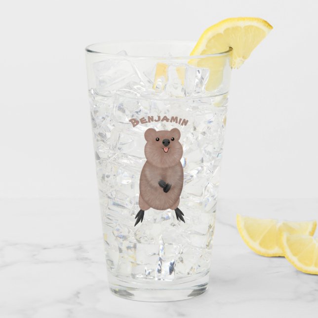 Feliz y lindo diseño de personalizados de quokka (Reverso (hielo))