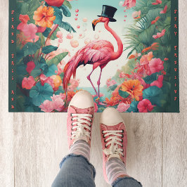Felpudo 24" x 36" Flamingo de la puerta de bienvenida