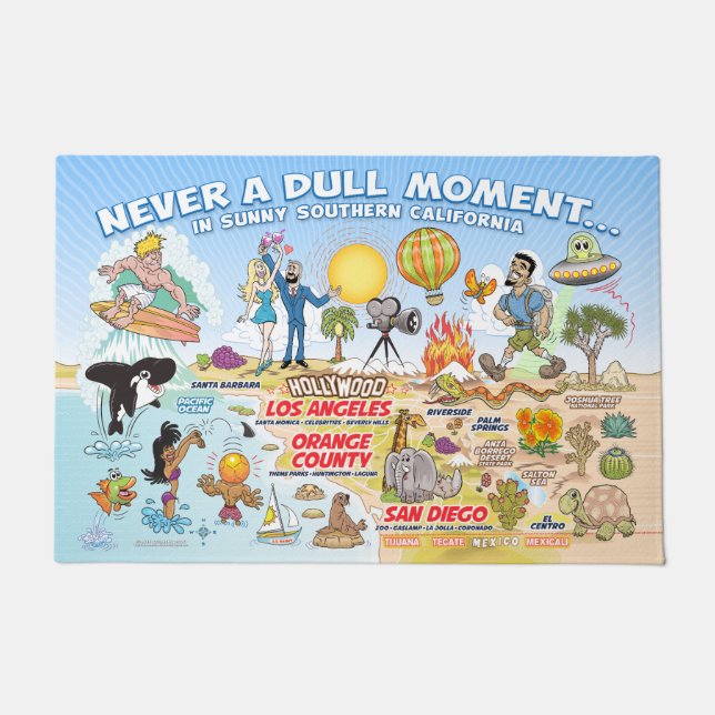 Felpudo 24X36 California Beach Paradise Doormat (Anverso)