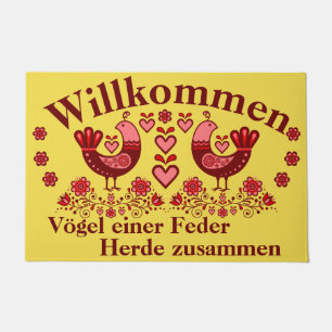 Felpudo 2 Alimentador de einer de folk Vögel, Willkommen, 
