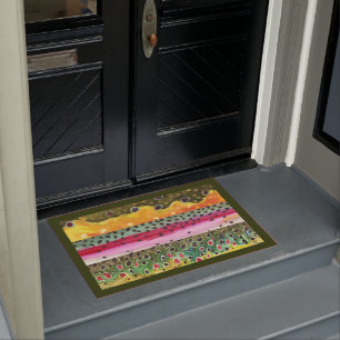 Felpudo 3 Bienvenida a la pesca de trucha hermosa