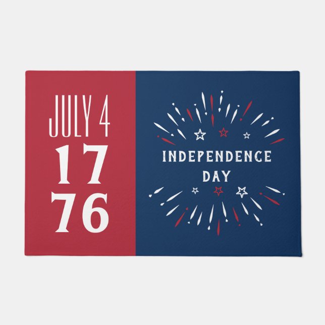 Felpudo 4 de julio de 1776 Estados Unidos: fuegos artifici (Anverso)